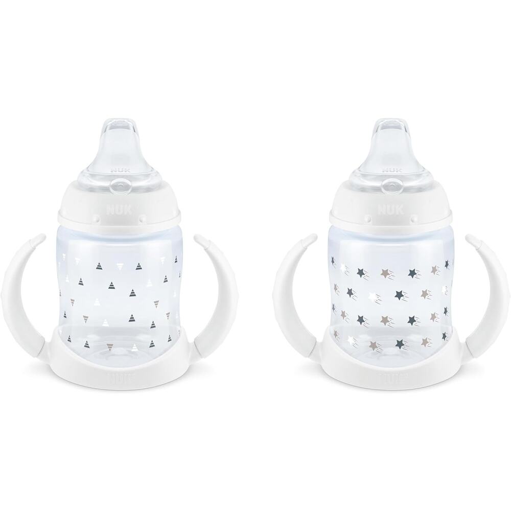 NUK 5 Oz Learner Spill Proof Sippy Cup, 6+ Months, Timeless Collection-2 Pack